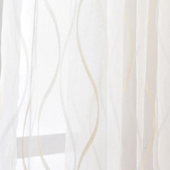 암막 커튼 아이스 큐어 간단한 스트라이프 자카드 보일 튤 침실 유럽 창 홈 장식 원근