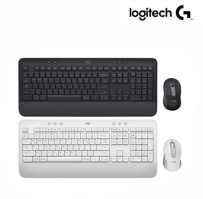 로지텍 SIGNATURE 무선 키보드 + 마우스 세트, (국내공식) MK650, 블랙, 일반형