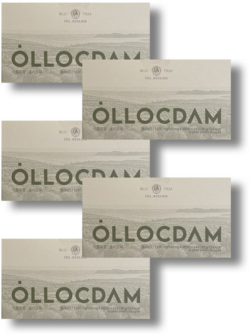 올록담 올리브3 EVOO 지중해 올리브오일캡슐 72정 1박스, 5박스