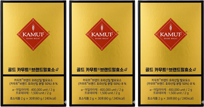 그레인온 골드 카무트 브랜드밀 효소, 60g, 3개