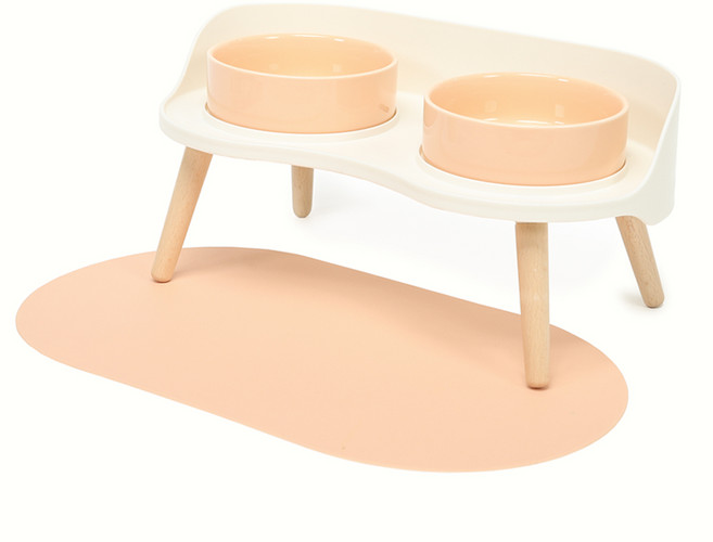 헬로우펫 강아지 밥그릇 고양이 애견 반려동물 식기 물그릇 2구, 크리미 피치, 1개, 10cm