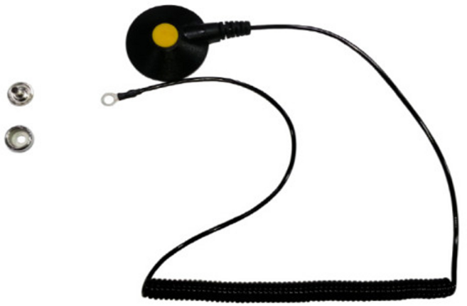 나래산업 그라운드코드 제전매트접지 정전기방지코드 클립 단자 코일 터미널, 그라운드코드-코일+터미널형(6FT), 1개