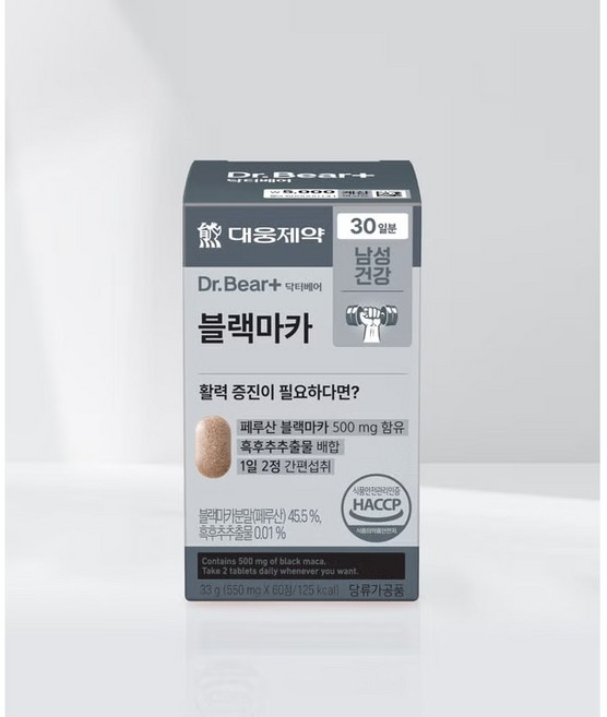 대웅제약 DR BEAR 닥터베어 블랙마카 (30일분) 남성건강 활력증진, 10개, 60정