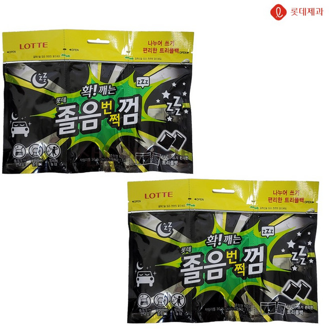 롯데제과 졸음번쩍껌 트윈리필, 105g, 2개