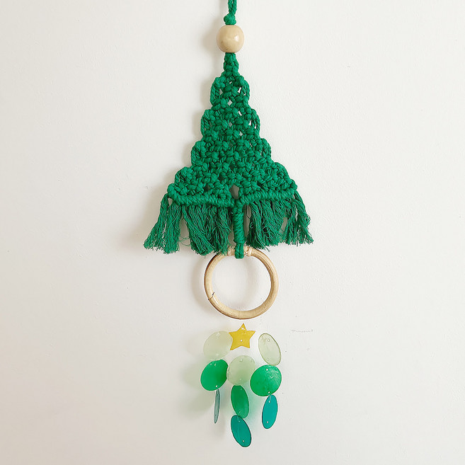 [21USE_0844](쿠팡)산타사무소 트리모짜렐라 문방구 자개모빌 DIY-KIT(그린)_G그린, G그린