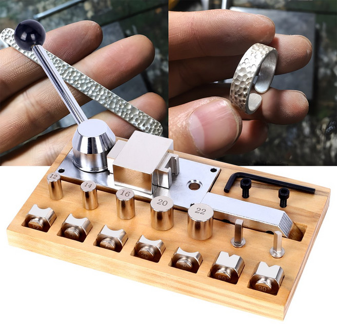 쥬얼리 링 벤딩 머신 쥬얼리 귀걸이 벤딩 도구 장치 금속 도구 미니 핸드 링 벤더 도구 제작 키트, 1개