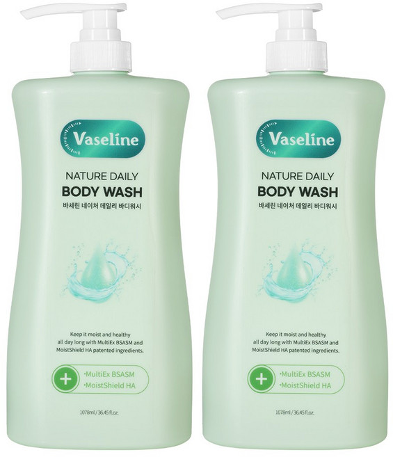 코스메이트 바세린 네이처 데일리 바디워시, 2개, 1.078L