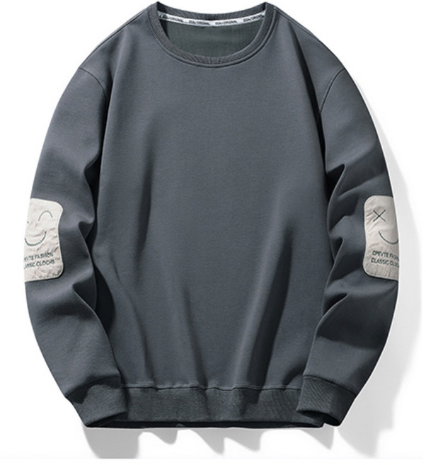 데일로엔 남자 맨투맨 오버핏 패치 캐주얼 긴팔 티셔츠