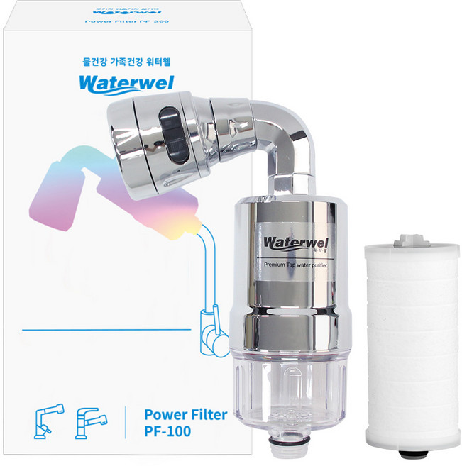 워터웰 자바라 PF-100 멀티헤드 4개월 세트 주방 싱크대 수전 필터 녹물제거, 상세페이지 참조, 1개