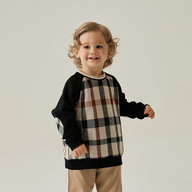 [백화점정품] 닥스베이비 하우스체크 자카드 맨투맨 베이지 EVW25TM01M BGP404699755 고급스러운 클래식한