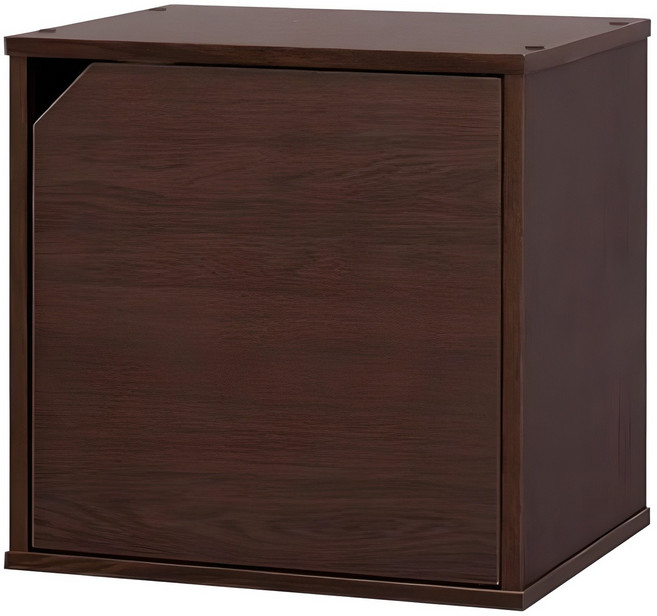 아이리스 컬러 큐빅 공간박스 도어형 CQB-35D, 브라운, 1개