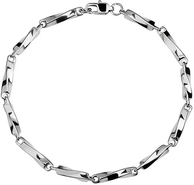 남자 심플 꽈배기 은팔찌 써지컬 체인