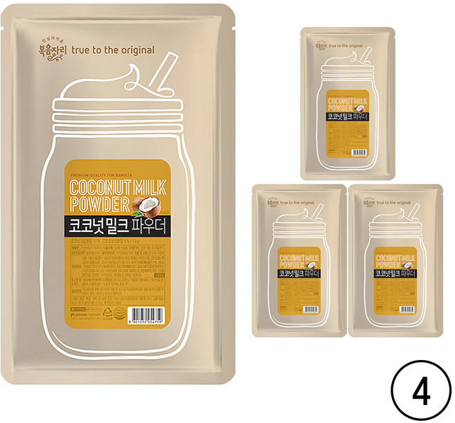 복음자리 코코넛 밀크 파우더, 1개입, 4개, 1kg