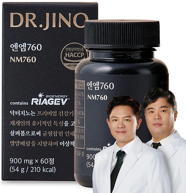 닥터지노 엔엠760 NAD RIAGEV NMN 엔엠엔 리보오스 니코틴산아미드 리아지브, 1개, 60정 - 쿠팡