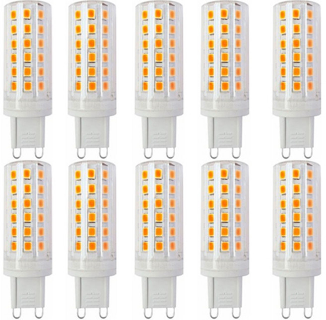DAYTIME 미니 콘램프 6줄 5W G9, 전구색, 10개