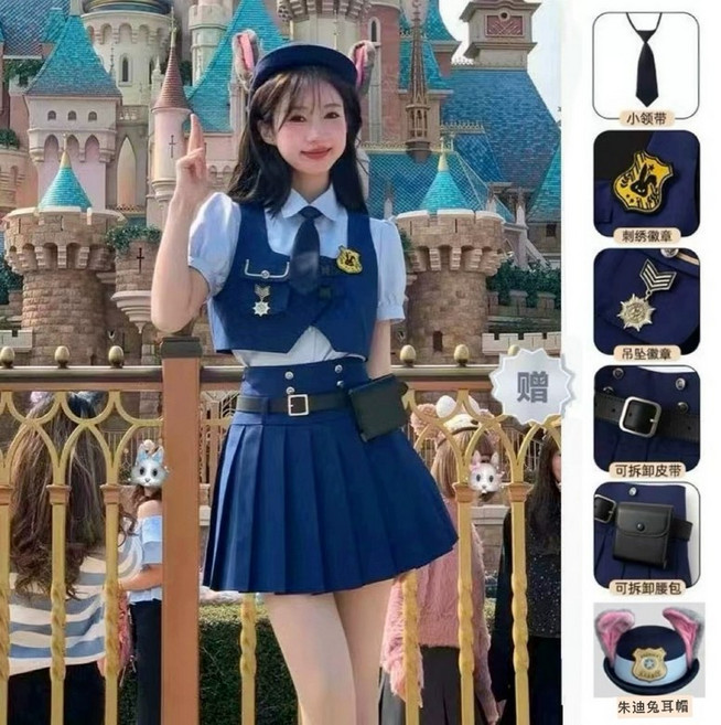 코스프레 주토피아 주디 코스튬 의상 할로윈 의상, 옵션 C, XL, 1개