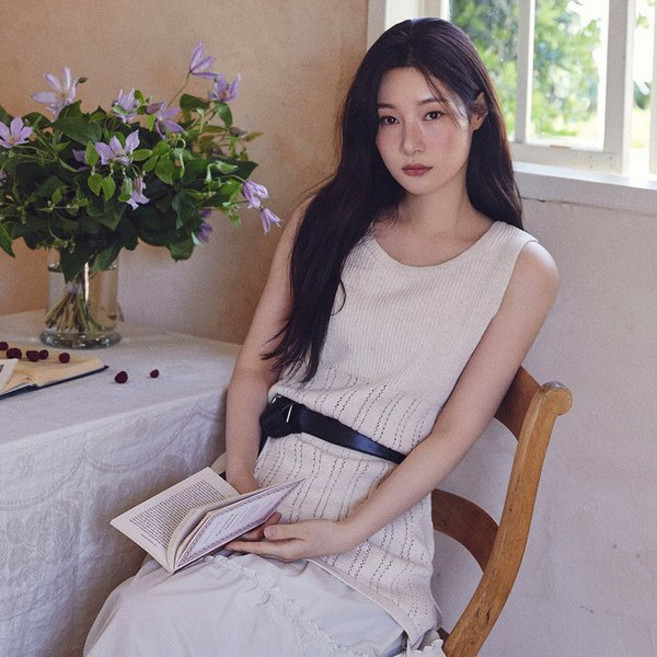 [백화점판] 온앤온 여성 스카시 니트 슬리브리스 NEK632 편안한 예쁜 베스트