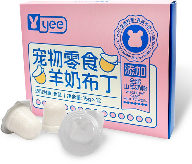 YEE 산양유 푸딩 프로바이오틱 햄스터 간식 15g 12개입, 1박스, 180g