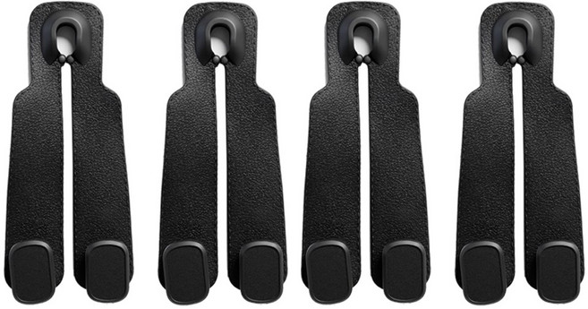 벤비아믹스 듀얼후크 1세대 2+2 자동차 후크걸이 헤드레스트 고리 걸쇄 행거 휴대폰거치 가방 봉지 00833, 블랙, 4개