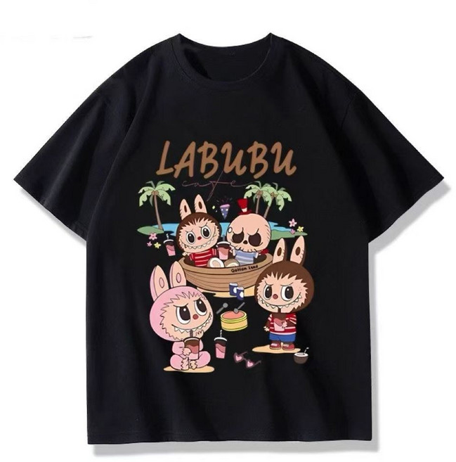 라부부라부 캐릭터 굿즈 반팔 티셔츠 남녀 2025 여름 러블리 루즈핏