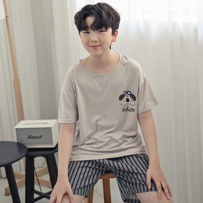 코코드림 주니어용 학생 럭키 고글퍼피 반팔 반바지 홈웨어 잠옷 세트