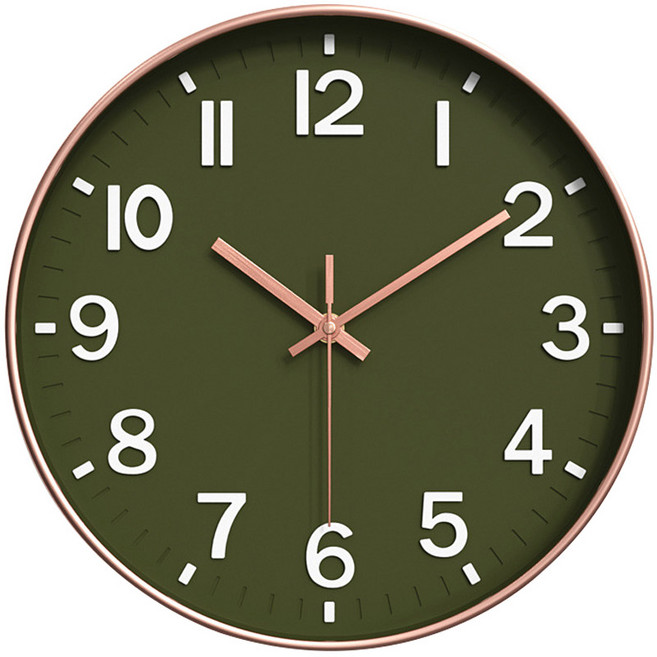 3S리빙 무소음 벽시계 30cm, 퀴에트 로쏘30 올리브로즈