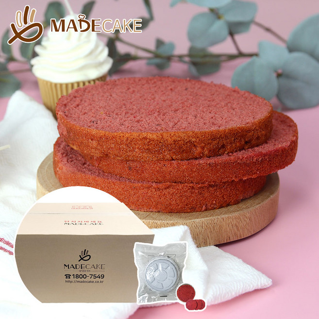 메이드케이크 케이크시트 미니 레드벨벳 박스, 45개, 130g