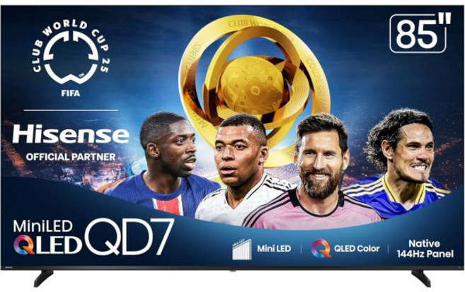 하이센스 85인치 클래스 QD7 시리즈 미니 LED 4K UHD 스마트 파이어 TV85QD7QF 2025 모델 - QLED 네이티브 144Hz HDR10 돌비 비전 돌비 애트모, 85-Inch