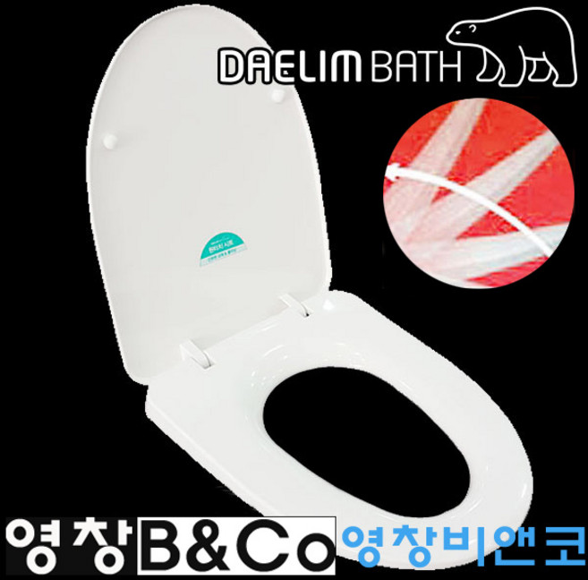 대림바스 TSC-416D 무소음 D형 소프트다운 특대형 변기커버 상부체결 원터치 슬라이드, 1개