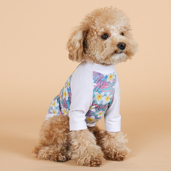 하와이안 강아지 수영복 래쉬가드 래시가드 라이프가드 비키니, 1개