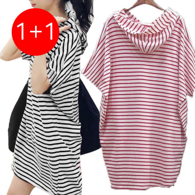 데일로엔 여성 여름 반팔 후드 원피스 수량:2