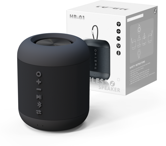 비파노 휴대용 생활방수 TWS 블루투스 스피커, 블랙