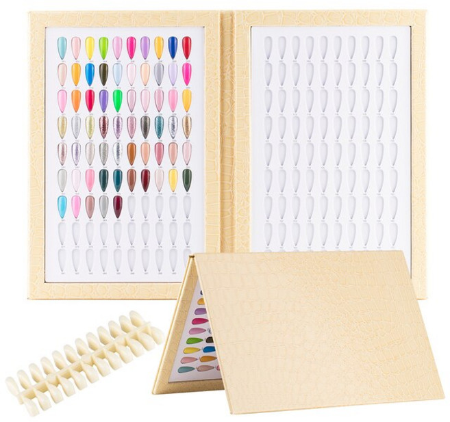 네일 연습TP 180 컬러 차트 네일 디스플레이 북 젤 폴리쉬 팁 아트 살롱 디자인 카드 세트, 1개