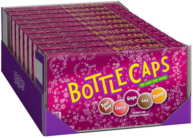 웡카 병뚜껑 퍼지 하드 캔디 5온스 극장 박스10개들이 팩, Bottle Caps, Pack of 10