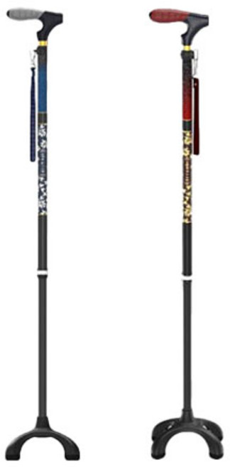 비나띠 카본 경량 아이온 사발지팡이 높이조절 복지용구, 장기요양본인부담금6%, 블루, 1개