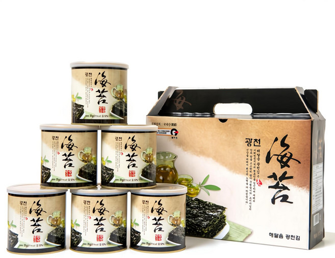 광천 재래 캔김 210g, 6개