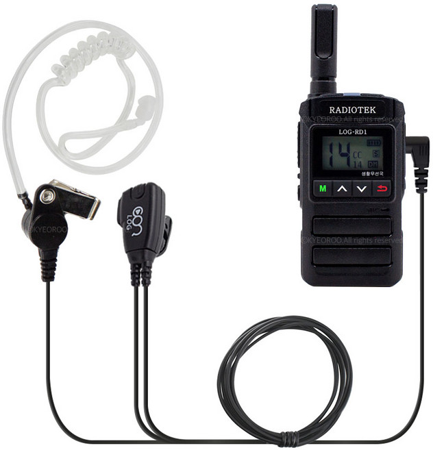 Radiotek 라디오텍 DFR-T5 무전기 호환 로그 이어폰 이어마이크 인이어 리시버 전용C핀, 1개