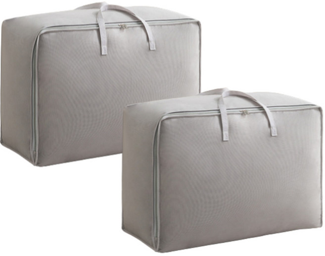 인사이드리빙 특 대형 이불 보관함 정리함 옷 이사 가방 수납함 주머니, 2개, 그레이