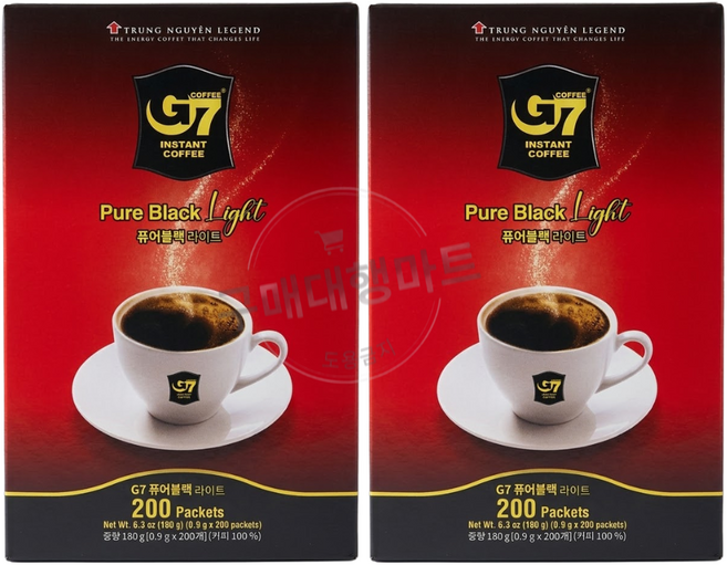 G7 퓨어블랙 라이트 원두커피믹스, 900mg, 200개입, 2개