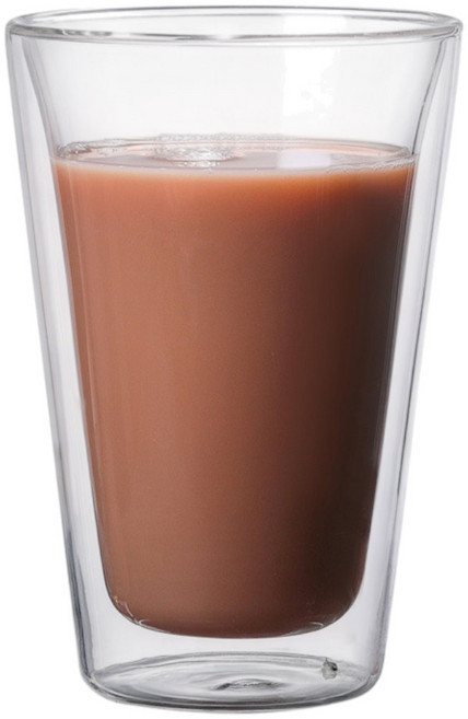 雙層玻璃杯 耐熱玻璃杯 380ml 無杯耳, 380ml  無杯耳, 1個
