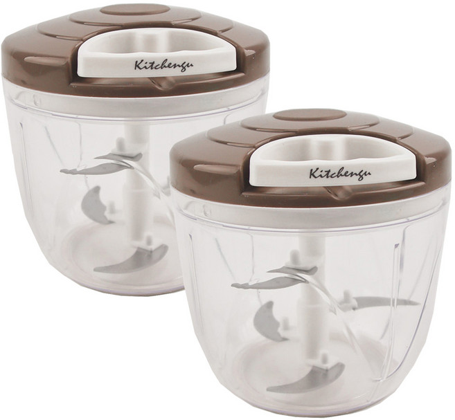 키친구 스핀 야채 다지기 5중칼날 대형, 쵸코, 2개