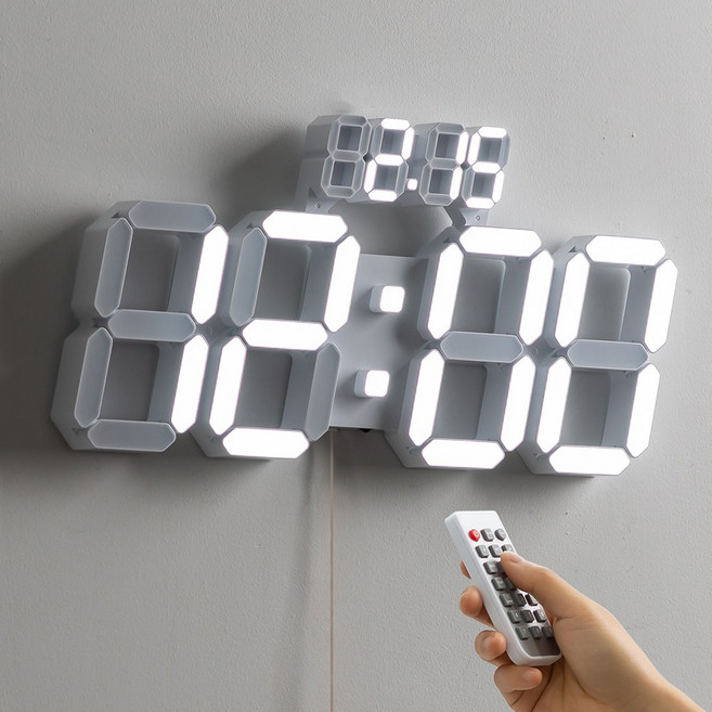 플라이토 와이파이 인테리어 3D LED 벽시계 38cm 데이즈, 화이트