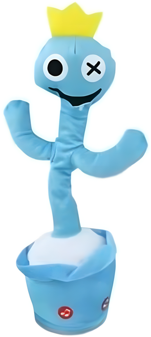 레인보우 프랜즈 춤추고 노래하는 선인장 인형, 1개, 파란색, 34cm