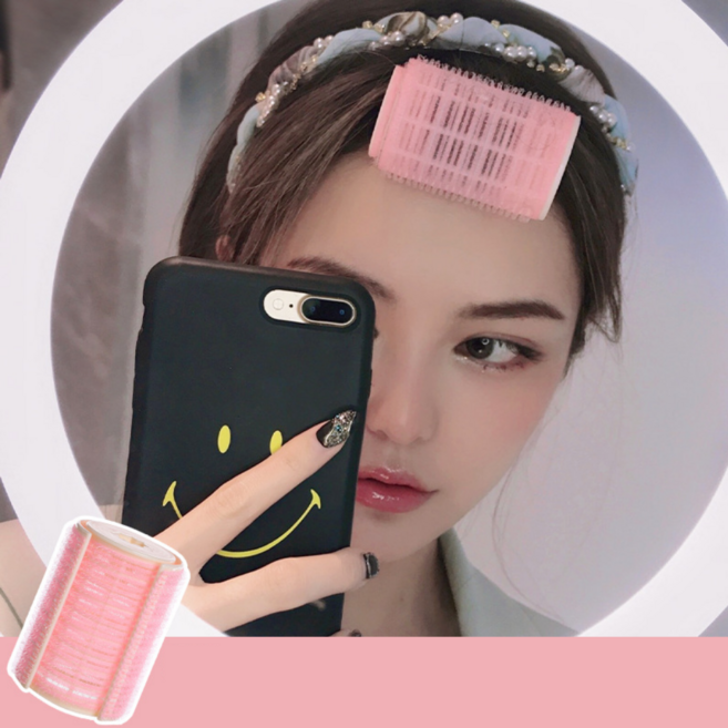 앞머리 셀프 뿌리 볼륨 헤어롤 구루프, 1개, 핑크