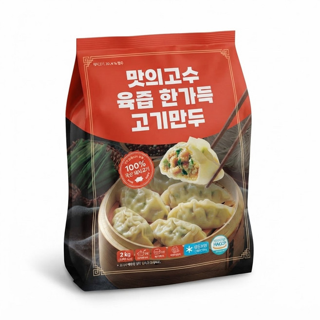 딤섬 만둣국 야끼 물 교자 냉동 군 고기만두 2kg 1개