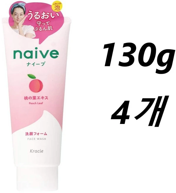 일본 크라시에(Kracie) 나이브(naive) 페이스 워시 복숭아향, 4개, 130g - 쿠팡