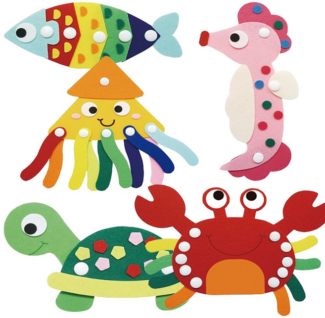 [청양토이] 펠트조립교구 바다생물 5종, 물고기, 1개