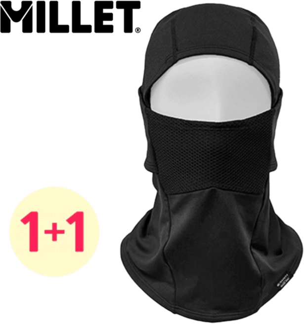 밀레 바라클라바 후드넥워머 넥게이터 목토시 방한용품, FREE(프리), 달콤한블랙(검정)+블랙(검정)
