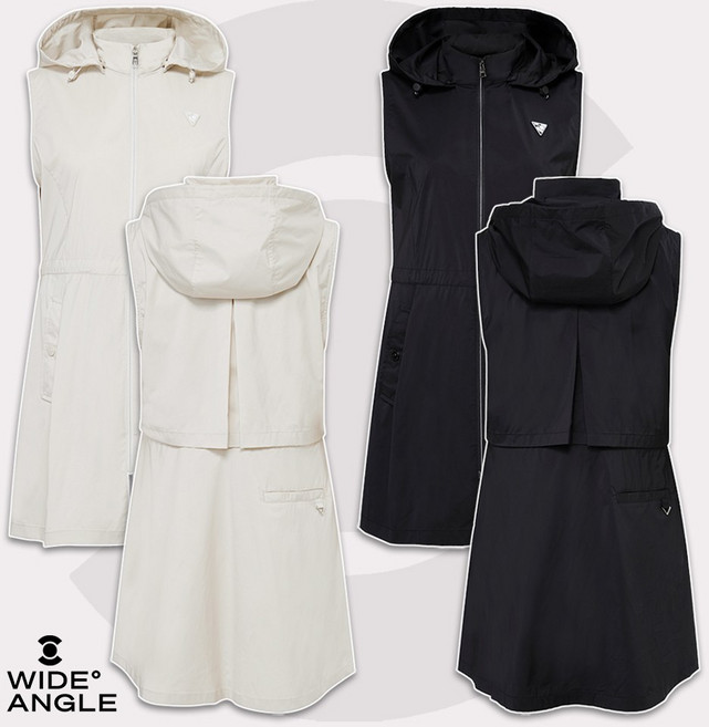 여성 골프조끼 롱조끼 긴기장 후드 풀오픈 베스트 와이드앵글 골프웨어 WWP25671