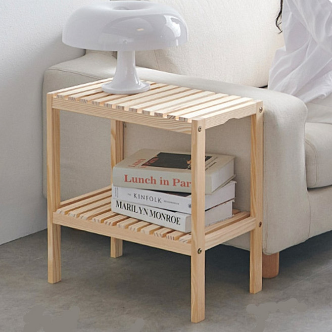 침대협탁 침대사이드선반 안방 쇼파뒤 침대 옆 틈새 모던하우스 원목 커피 테이블, 내추럴, 1개